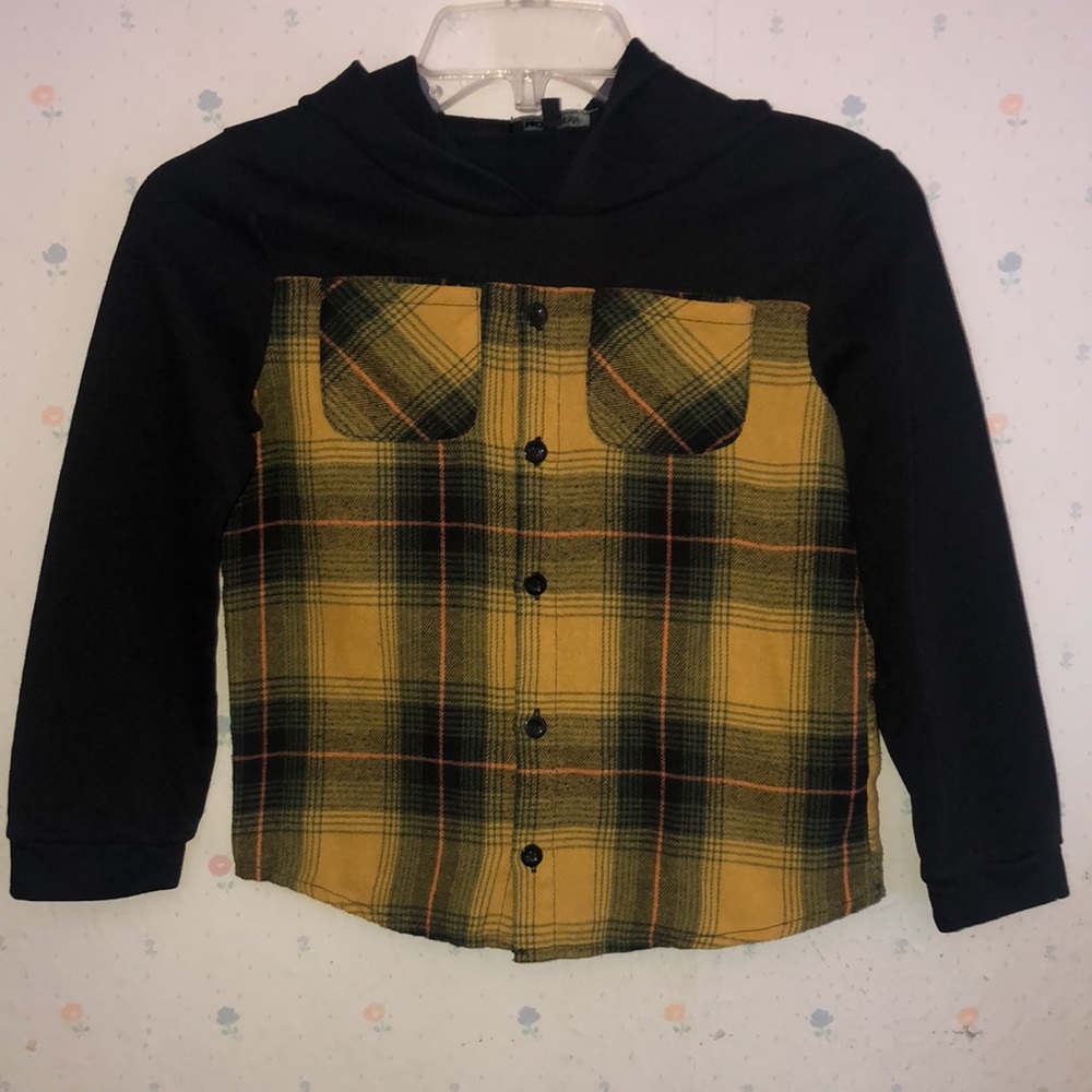 Nova Kids Mini Plaid Right Hooded Flannel Top